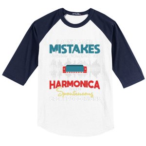 Spontaneous Creative Decisions Harmonica Player Harmonicist Baseball Sleeve Shirt