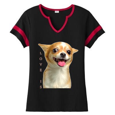 S Chihuahua Dog Mom Dad Love Pet Puppy Chiuauaha Ladies Halftime Notch Neck Tee