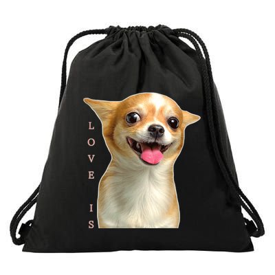 S Chihuahua Dog Mom Dad Love Pet Puppy Chiuauaha Drawstring Bag