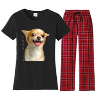 S Chihuahua Dog Mom Dad Love Pet Puppy Chiuauaha Women's Flannel Pajama Set