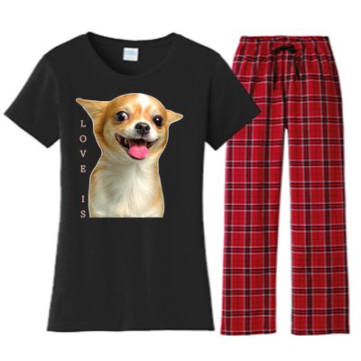 S Chihuahua Dog Mom Dad Love Pet Puppy Chiuauaha Women's Flannel Pajama Set