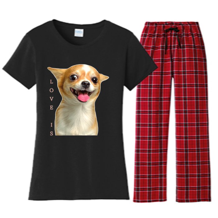 S Chihuahua Dog Mom Dad Love Pet Puppy Chiuauaha Women's Flannel Pajama Set