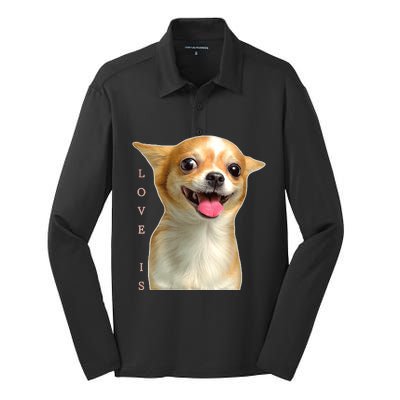 S Chihuahua Dog Mom Dad Love Pet Puppy Chiuauaha Silk Touch Performance Long Sleeve Polo