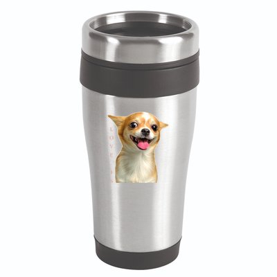 S Chihuahua Dog Mom Dad Love Pet Puppy Chiuauaha 16oz Travel Tumbler