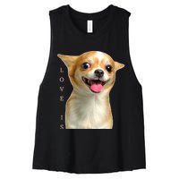 S Chihuahua Dog Mom Dad Love Pet Puppy Chiuauaha Women's Racerback Cropped Tank