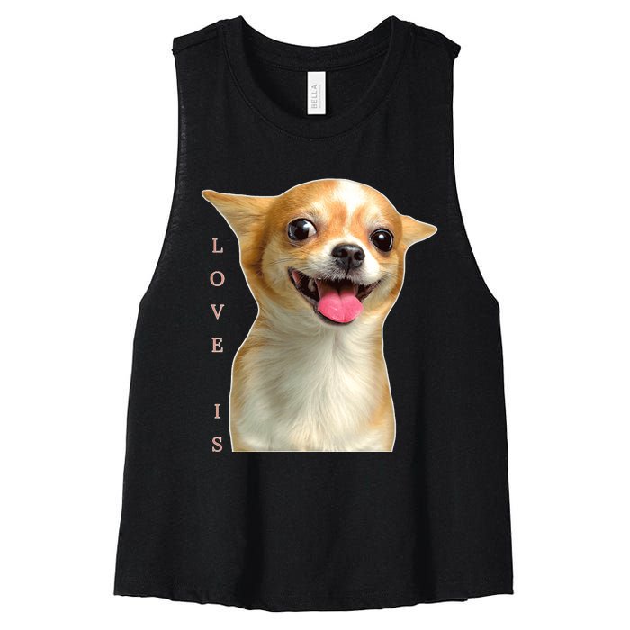 S Chihuahua Dog Mom Dad Love Pet Puppy Chiuauaha Women's Racerback Cropped Tank