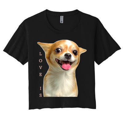 S Chihuahua Dog Mom Dad Love Pet Puppy Chiuauaha Women's Crop Top Tee