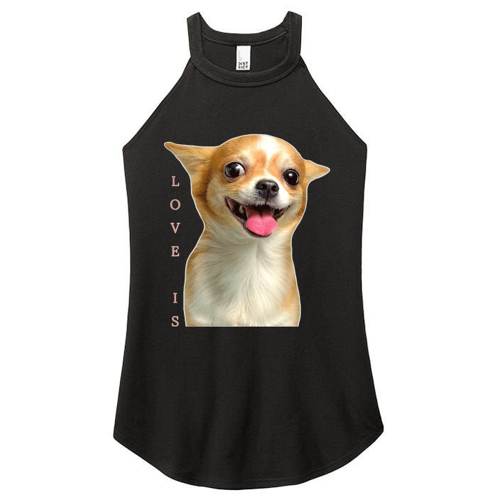 S Chihuahua Dog Mom Dad Love Pet Puppy Chiuauaha Women's Perfect Tri Rocker Tank