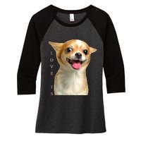 S Chihuahua Dog Mom Dad Love Pet Puppy Chiuauaha Women's Tri-Blend 3/4-Sleeve Raglan Shirt