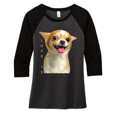 S Chihuahua Dog Mom Dad Love Pet Puppy Chiuauaha Women's Tri-Blend 3/4-Sleeve Raglan Shirt