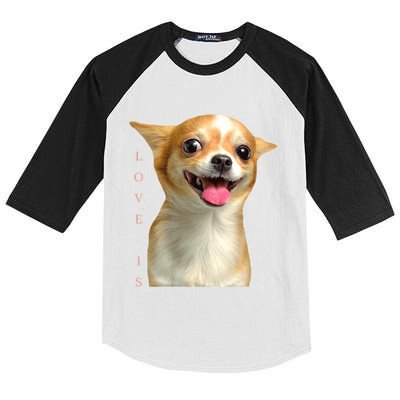 S Chihuahua Dog Mom Dad Love Pet Puppy Chiuauaha Kids Colorblock Raglan Jersey