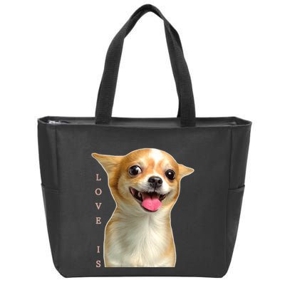 S Chihuahua Dog Mom Dad Love Pet Puppy Chiuauaha Zip Tote Bag