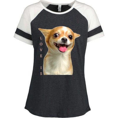 S Chihuahua Dog Mom Dad Love Pet Puppy Chiuauaha Enza Ladies Jersey Colorblock Tee