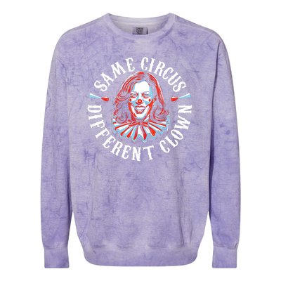 Same Circus Different Clown Funny Kamala Harris Clown Colorblast Crewneck Sweatshirt