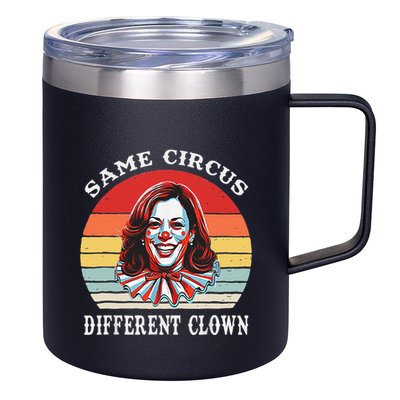 Same Circus Different Clown Funny Kamala Harris Clown 12oz Stainless Steel Coffee Mug