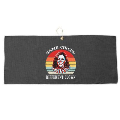 Same Circus Different Clown Funny Kamala Harris Clown Large Microfiber Waffle Golf Towel