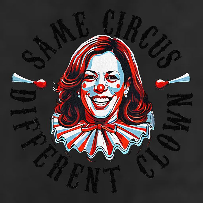 Same Circus Different Clown Funny Kamala Harris Clown Garment-Dyed Fleece Hoodie