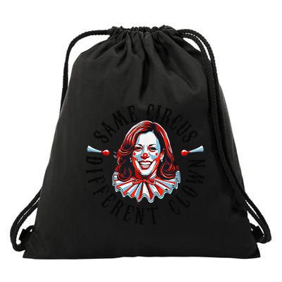 Same Circus Different Clown Funny Kamala Harris Clown Drawstring Bag