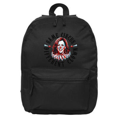 Same Circus Different Clown Funny Kamala Harris Clown 16 in Basic Backpack