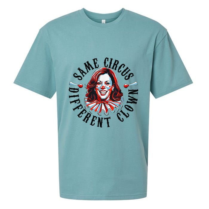 Same Circus Different Clown Funny Kamala Harris Clown Sueded Cloud Jersey T-Shirt