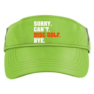 Sorry Cant Disc Golf Bye Adult Drive Performance Visor