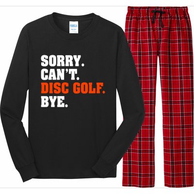 Sorry Cant Disc Golf Bye Long Sleeve Pajama Set