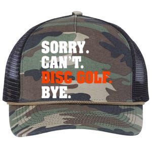 Sorry Cant Disc Golf Bye Retro Rope Trucker Hat Cap