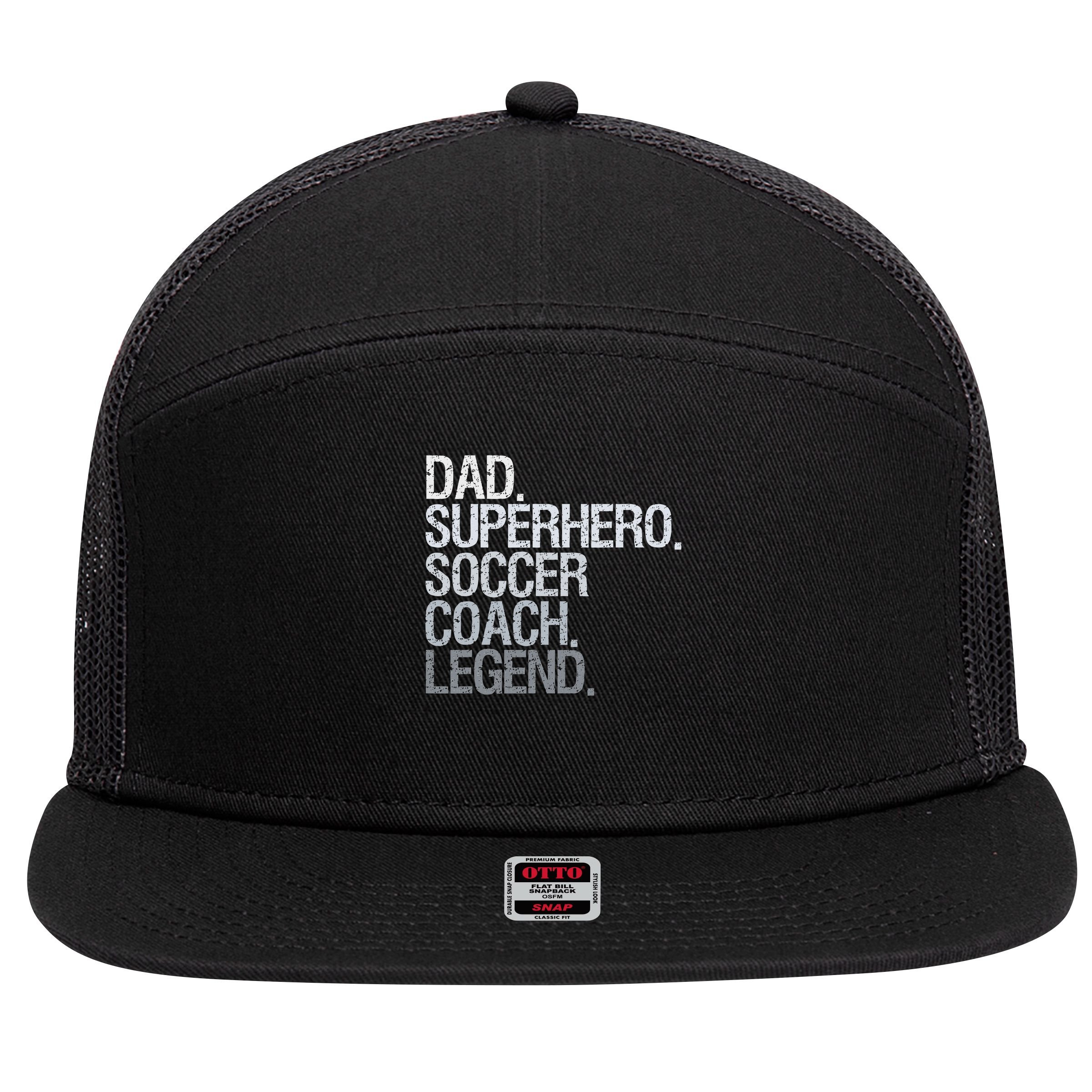 Soccer Coach Dad 7 Panel Mesh Trucker Snapback Hat