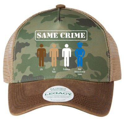 Same Crime Different Time Funny Satirical Legacy Tie Dye Trucker Hat
