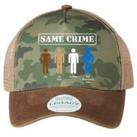 Same Crime Different Time Funny Satirical Legacy Tie Dye Trucker Hat
