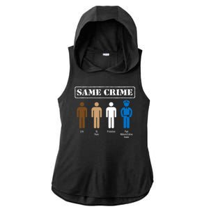 Same Crime Different Time Funny Satirical Ladies PosiCharge Tri-Blend Wicking Draft Hoodie Tank