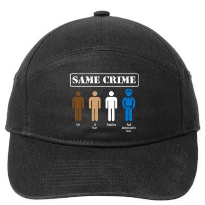 Same Crime Different Time Funny Satirical 7-Panel Snapback Hat