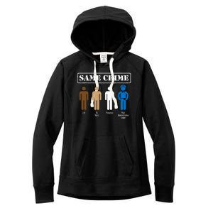 Same Crime Different Time Funny Satirical Women's Fleece Hoodie