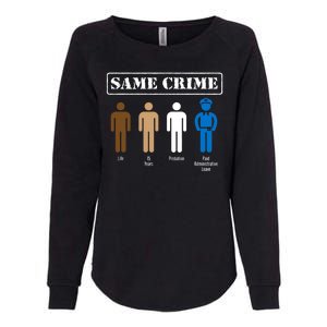 Same Crime Different Time Funny Satirical Womens California Wash Sweatshirt