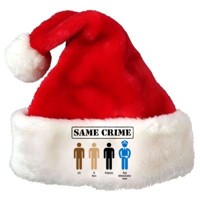 Same Crime Different Time Funny Satirical Premium Christmas Santa Hat