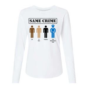 Same Crime Different Time Funny Satirical Womens Cotton Relaxed Long Sleeve T-Shirt