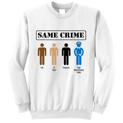 Same Crime Different Time Funny Satirical Sweatshirt