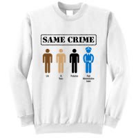 Same Crime Different Time Funny Satirical Sweatshirt