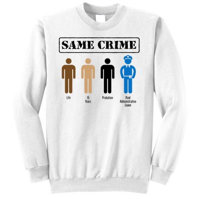 Same Crime Different Time Funny Satirical Sweatshirt