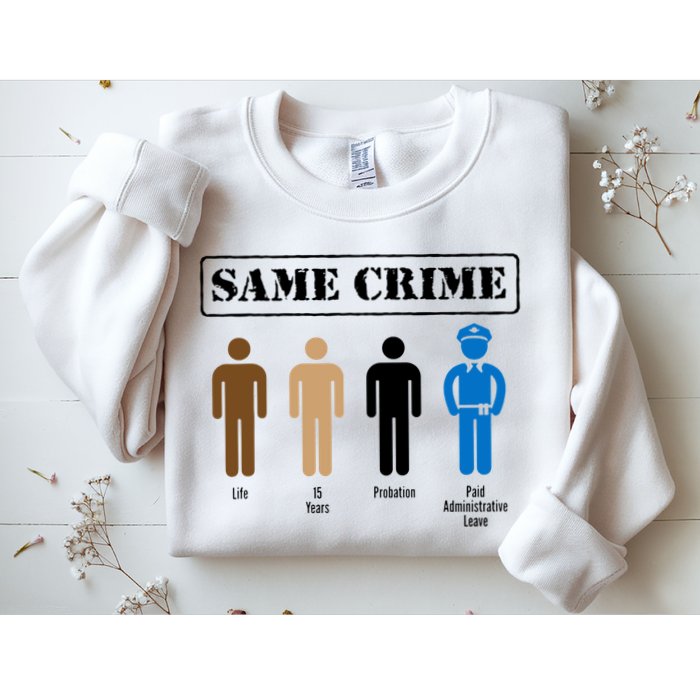 Same Crime Different Time Funny Satirical Sweatshirt