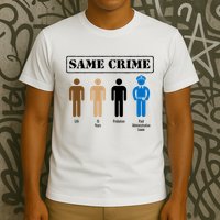 Same Crime Different Time Funny Satirical T-Shirt