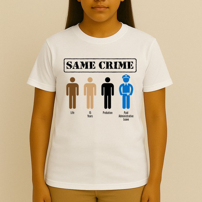 Same Crime Different Time Funny Satirical T-Shirt