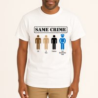 Same Crime Different Time Funny Satirical Tall T-Shirt