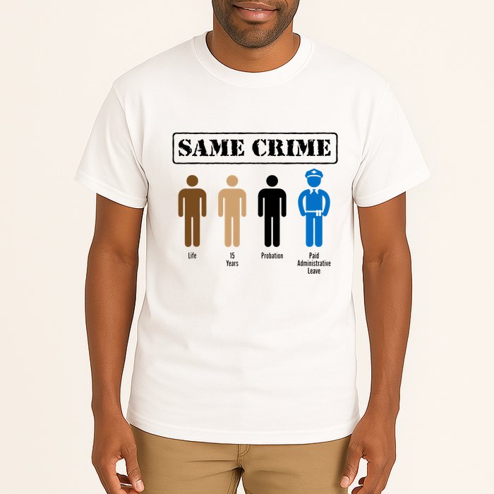 Same Crime Different Time Funny Satirical Tall T-Shirt