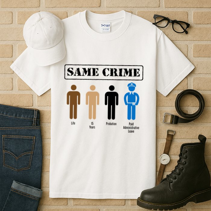Same Crime Different Time Funny Satirical Tall T-Shirt