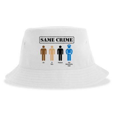 Same Crime Different Time Funny Satirical Sustainable Bucket Hat