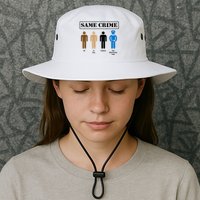 Same Crime Different Time Funny Satirical Bucket Hat
