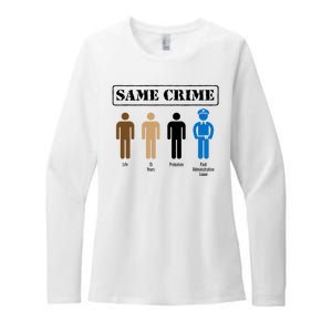 Same Crime Different Time Funny Satirical Womens CVC Long Sleeve Shirt