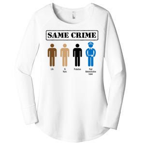 Same Crime Different Time Funny Satirical Women's Perfect Tri Tunic Long Sleeve Shirt