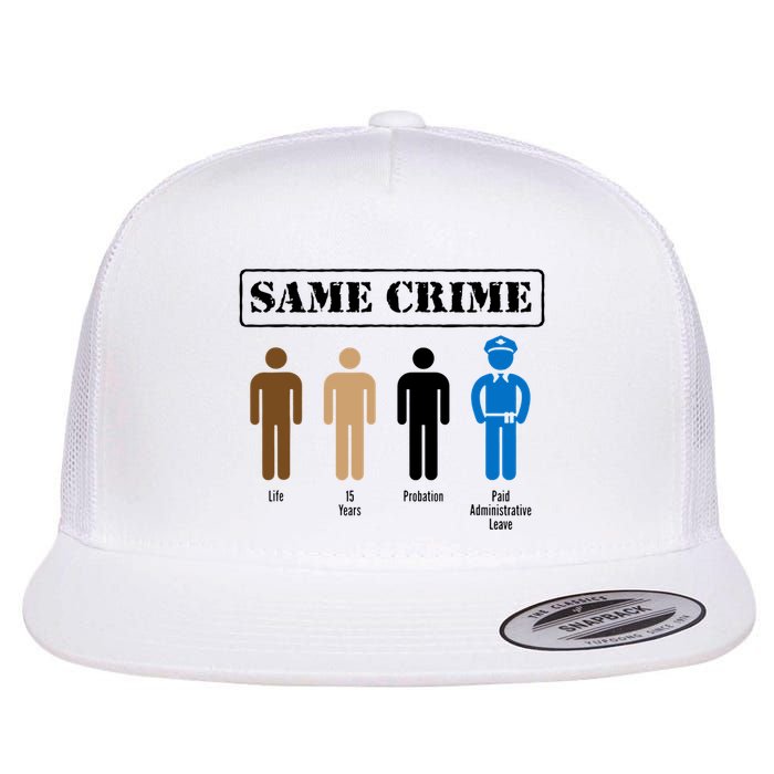 Same Crime Different Time Funny Satirical Flat Bill Trucker Hat